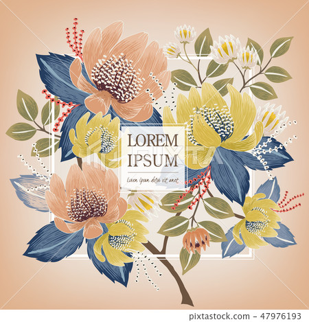 Vector illustration of a floral frame in spring Vector illustration of a floral frame in spring 47976193