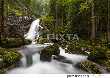 Beautiful view of Gollinger waterfall, summer day 47977300