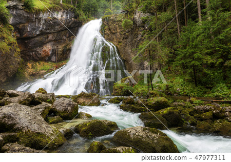 Beautiful view of famous Gollinger Wasserfall Beautiful view of famous Gollinger Wasserfall 47977311