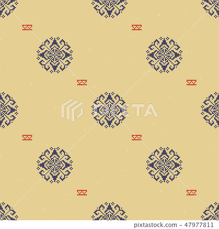 Traditional Norway Style Seamless Knitting Pattern. Abstract ethnic Background. 47977811