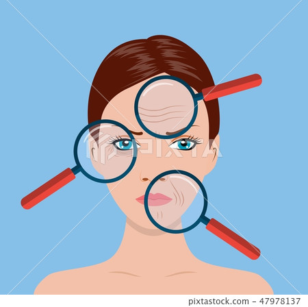 magnifier magnifying the woman 47978137