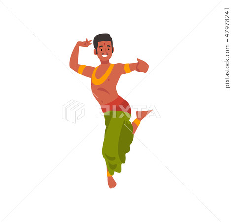 Young Man Performing Folk Dance, Smiling Indian Dancer in Traditional Clothes Vector Illustration Young Man Performing Folk Dance, Smiling Indian Dancer in Traditional Clothes Vector Illustration 47978241