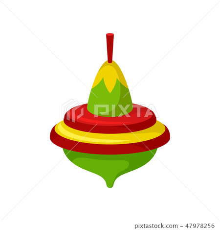 Colorful plastic whirligig. Spinning top. Children toy for playing on the ground. Kids leisure theme 47978256