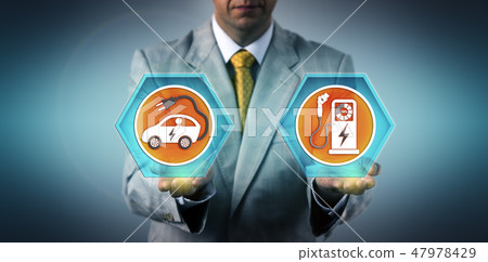 Executive Balancing Out EV And Charge Port Executive Balancing Out EV And Charge Port 47978429