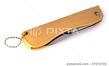 The pocket knife with handle isolated on white 47978708