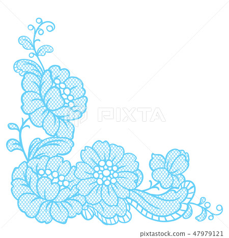Lace ornamental decoration with flowers. 47979121