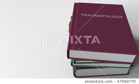 Book cover with TRAUMATOLOGY title. 3D rendering 47980770