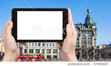 view of Singer House in Saint Petersburg in spring view of Singer House in Saint Petersburg in spring 47980887