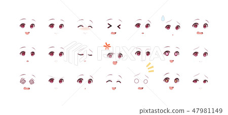 Emotions red eyes of anime and manga girls 47981149