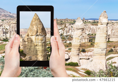 landscape with fairy chimney rocks in mountains landscape with fairy chimney rocks in mountains 47981215