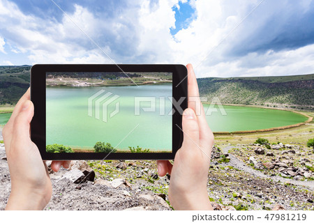 panorama of Narligol Crater Lake in Cappadocia 47981219