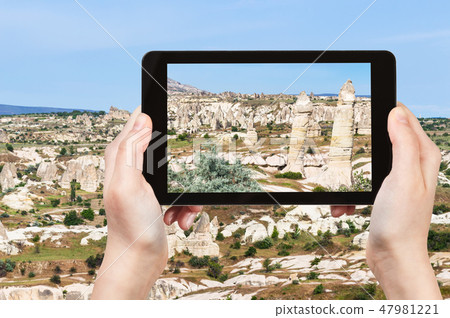 mountain landscape in Cappadocia in spring 47981221
