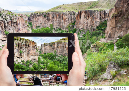 gorge of Ihlara Valley in Cappadocia in Turkey 47981223