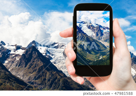 mountain valley near Dombay village in Russia 47981588