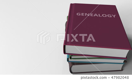 Book cover with GENEALOGY title. 3D rendering Book cover with GENEALOGY title. 3D rendering 47982048