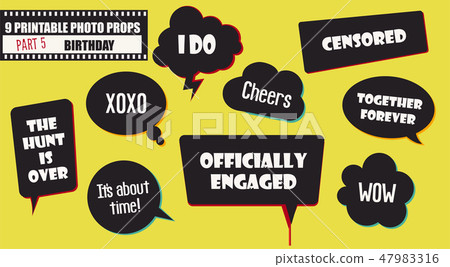 Wedding party photo booth props vector accessories 47983316