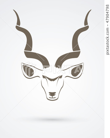 Kudu head front view graphic vector. 47984798