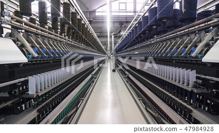 Spinning factory, production of fabrics, thread of silk, linen, and synthetics, view of tunnels of Spinning factory, production of fabrics, thread of silk, linen, and synthetics, view of tunnels of 47984928