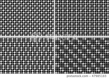 Seamless pattern set of hound's tooth check pattern (monochrome) Seamless pattern set of hound's tooth check pattern (monochrome) 47985183