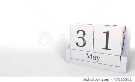 May 31 date on wooden blocks calendar. 3D rendering May 31 date on wooden blocks calendar. 3D rendering 47985591