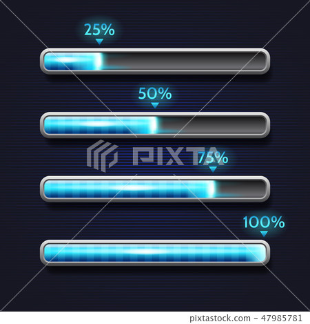 Blue progress bar, loading, template for app interface 47985781