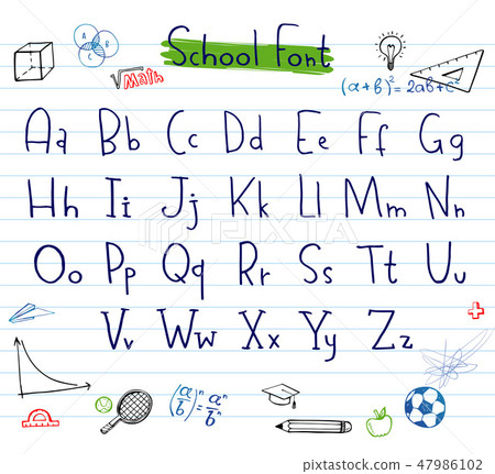Hand drawing alphabet Hand drawing alphabet 47986102