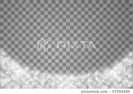 Lights on transparent background. Magic concept. Vector white glitter wave abstract illustration 47988486