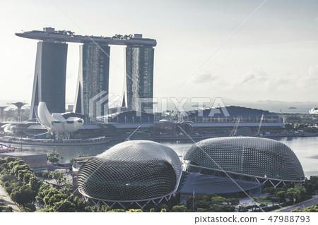 Esplanade Theatre on the Bay Singapore aerial 47988793
