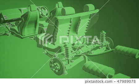 engine and other parts visible in car 47989078