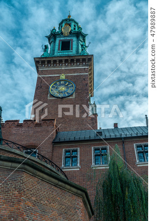 Wawel - Royal castle over the Vistula River in Krakow Poland Wawel - Royal castle over the Vistula River in Krakow Poland 47989887