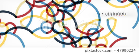 Curly lines abstract background, color overlapping linear texture Curly lines abstract background, color overlapping linear texture 47990224