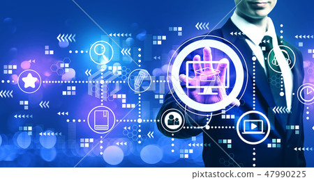 E-Learning with businessman 47990225