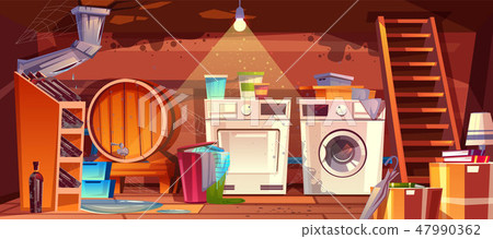 Cellar vault leakage flood and black mould 47990362