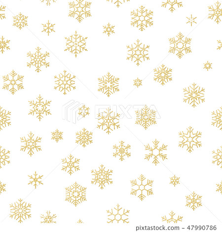 Merry Christmas holiday decoration effect. Golden snowflake seamless pattern. EPS 10 47990786