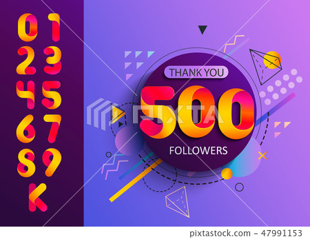 Set numbers for Thanks followers template design. Set numbers for Thanks followers template design. 47991153