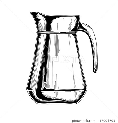 Realistic sketch of a jug. Vector illustration 47991793