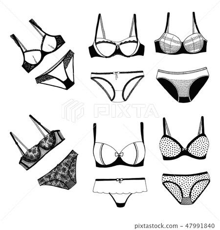 Set of female lace underwear. Vector illustration 47991840