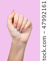 female hands with old silver sparkling manicure 47992161