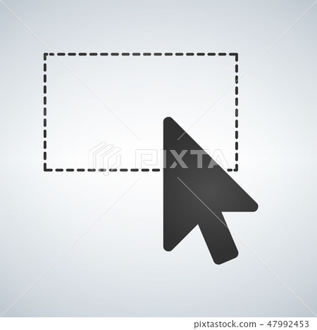 Selection tool with mouse cursor, dashed line.  47992453