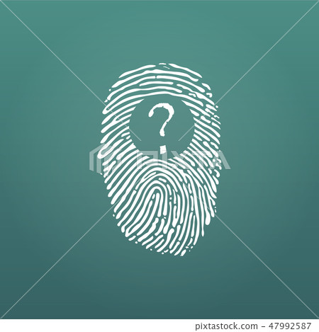 Fingerprint and question mark identification  47992587