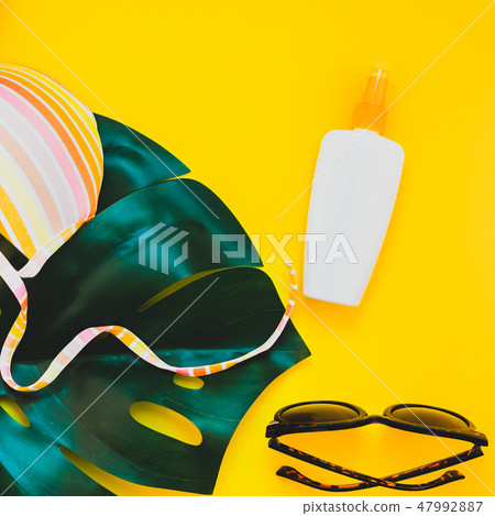 Summer vacations creative flat lay concept 47992887
