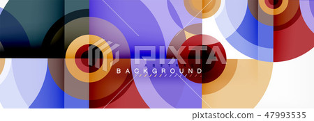 Minimal geometric circles and triangles abstract background, techno modern design, poster template 47993535