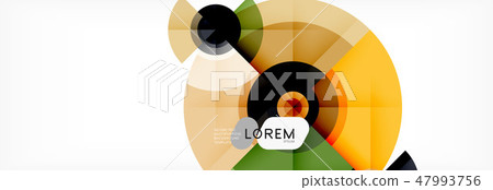 Round circles and triangles abstract background 47993756