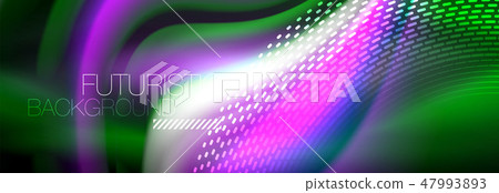 Fluid color neon wave lines background, neon liquid color futuristic paint template 47993893
