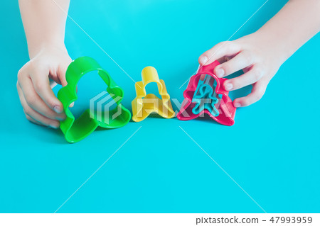 Happy family concept in hands of a child 47993959