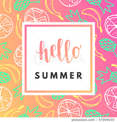 Hello Summer creative, printable, journaling greeting card. Hello Summer creative, printable, journaling greeting card. 47994039