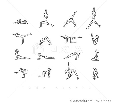 Yoga asanas pen line Yoga asanas pen line 47994537
