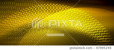 Digital flowing wave particles abstract background, vector smoke effect design 47995244