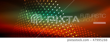 Glowing light particles in dark neon space, magic glow shiny abstract background Glowing light particles in dark neon space, magic glow shiny abstract background 47995288