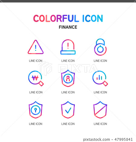 Colorful line icon set - Stock Illustration [47995841] - PIXTA